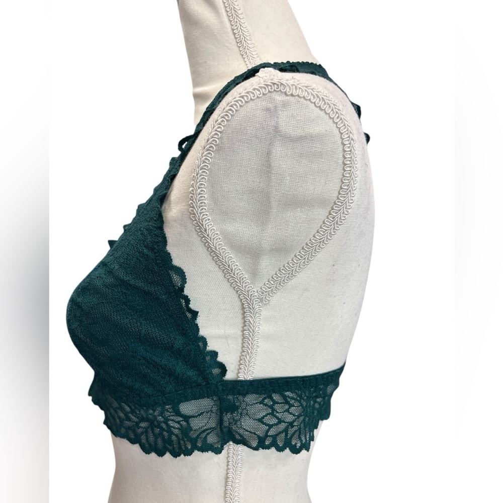Victoria’s Secret PINK Teal Lace Racerback Bralette Large - Picture 3 of 8